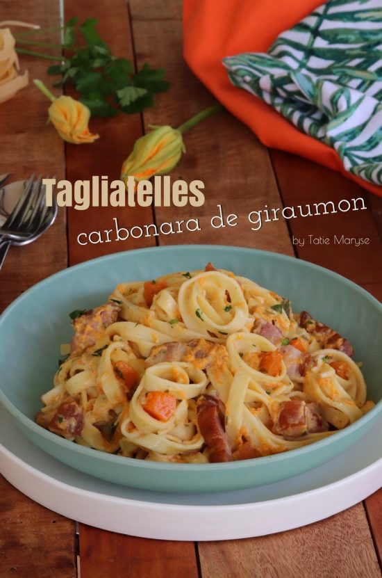 pâtes carbonara de giraumon