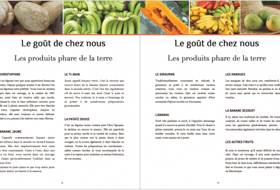 Pages intérieures livre Recettes phare de Tatie Maryse