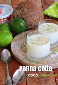 Panna cotta coco citron vert antillaise