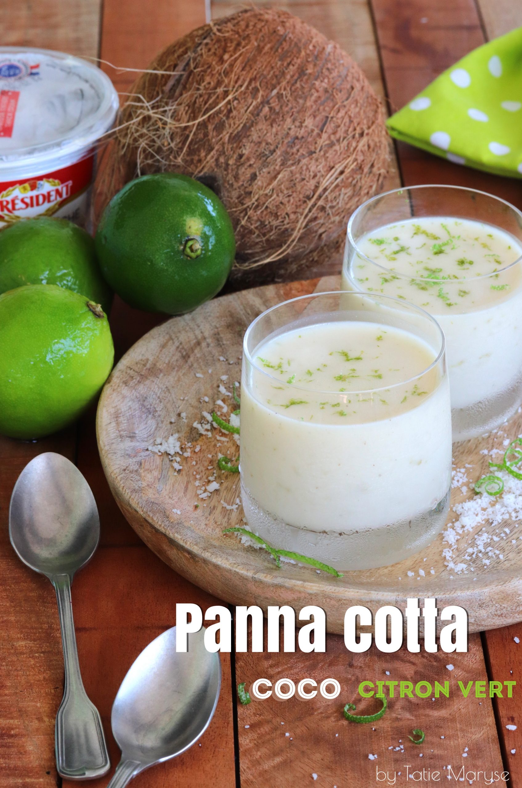 Panna cotta coco citron vert antillaise