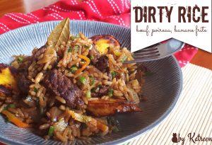 Dirty rice au bœuf poireau banane plantain