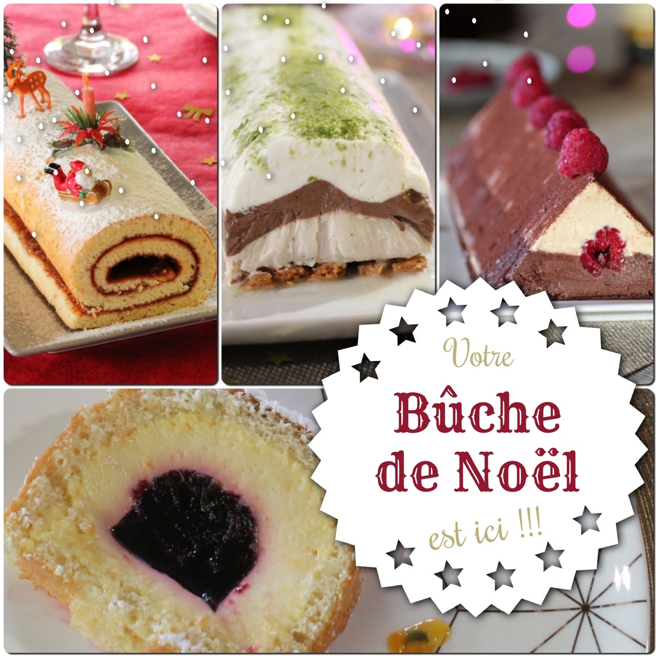 3 Sujets bûche de noël