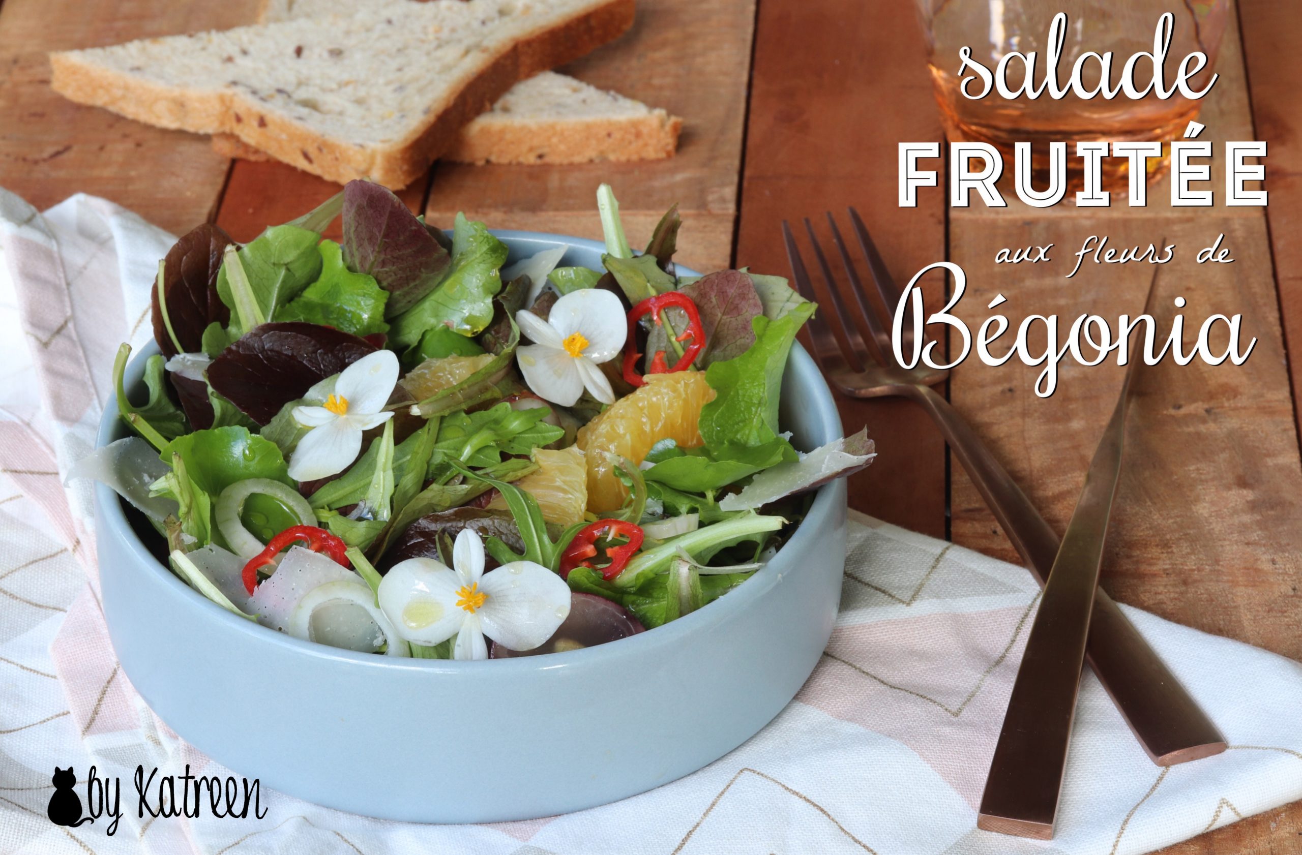 salade aux fleurs de bégonia fruitée