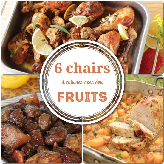 6 chairs à cuisiner avec des fruits