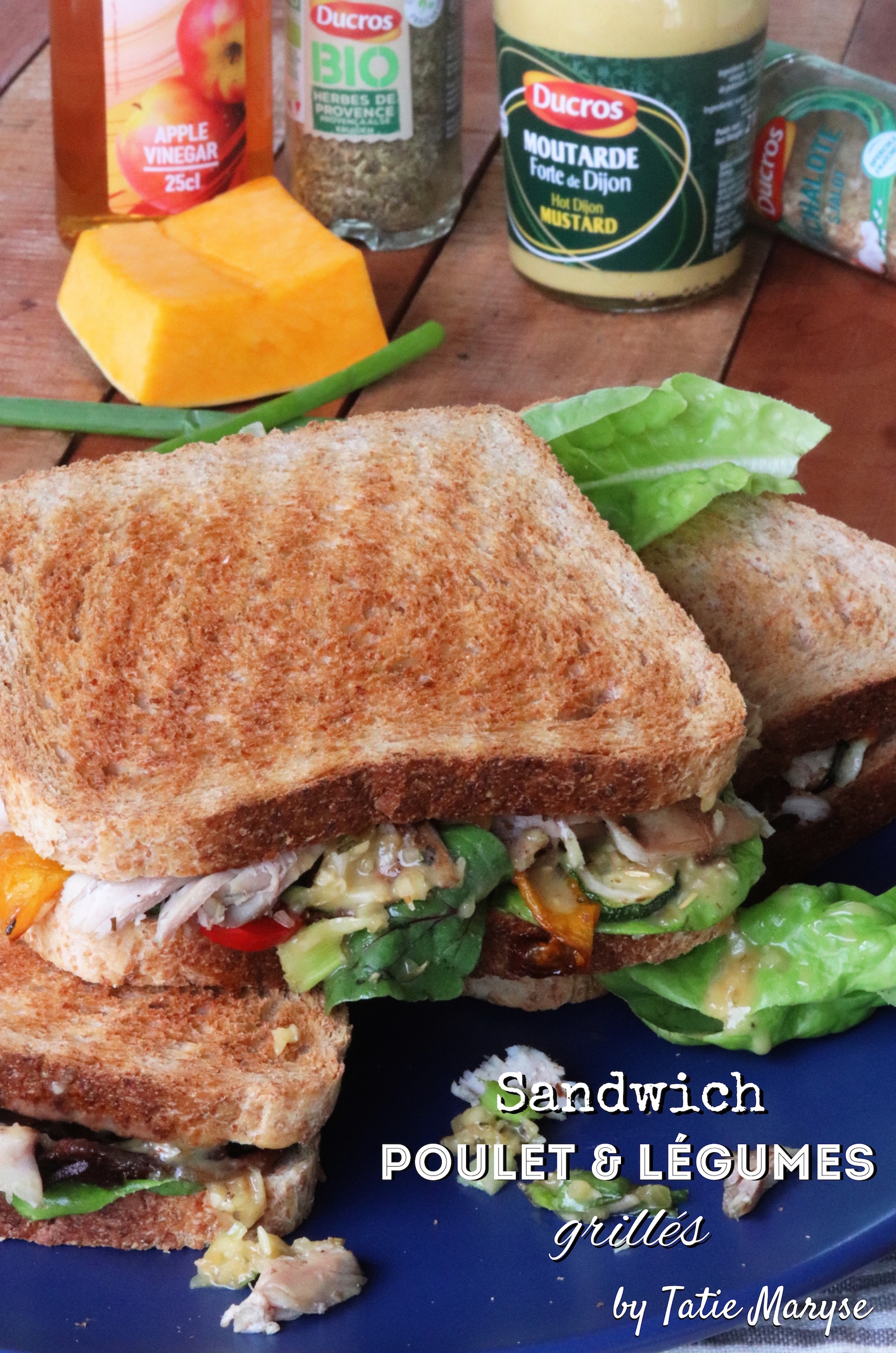 sandwich poulet et légumes grillés