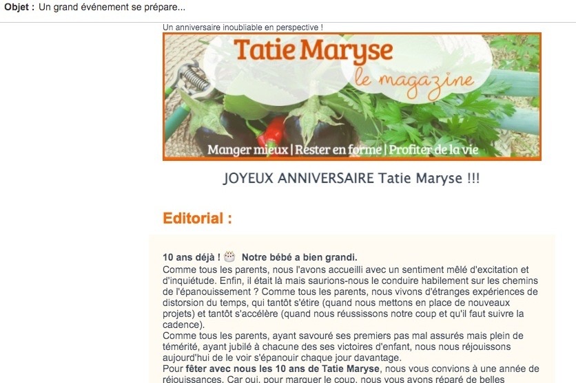 Newsletter magazine Tatie Maryse