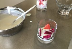 verrine de fromage blanc au pitaya