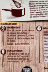 étiquette tablette chocolat