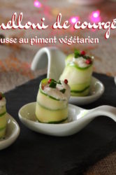 cannelloni de courgette à la mousse de piment végétarien
