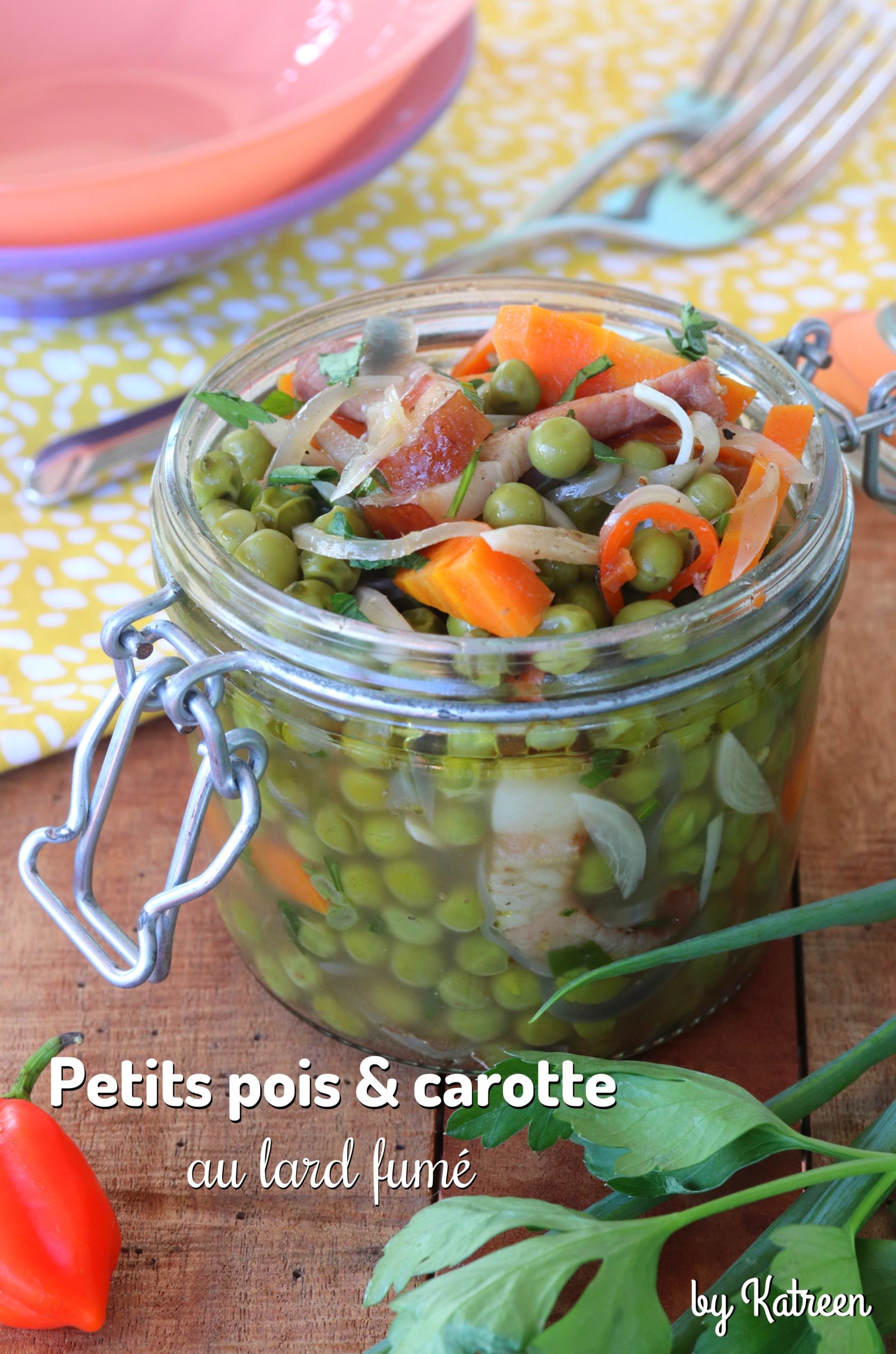 Petits pois carotte au lard fumé