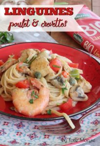 linguines poulet et crevettes