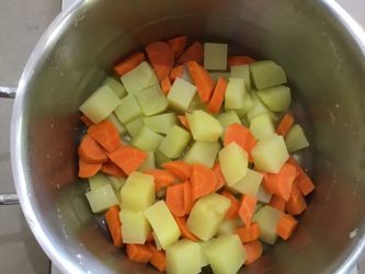 pomme de terre et carotte égouttées