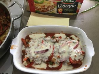 lasagnes à la viande et aux poivrons