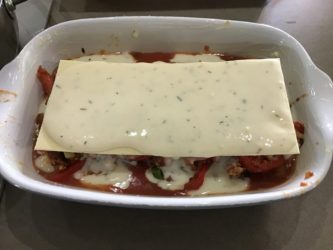 lasagnes à la viande et aux poivrons