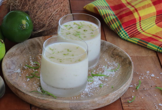 blanc manger coco citron vert panna cotta