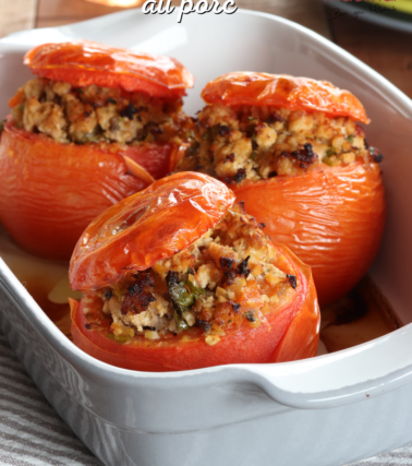 Tomates farcies au porc MADIVIAL, by Tatie Maryse