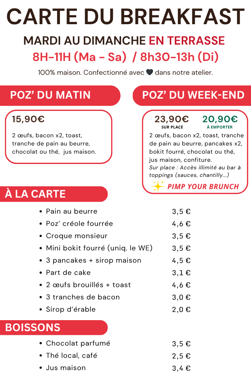carte brunch tatie maryse