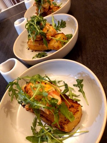 Langouste et mille feuille de pommes de terre chef à domicile guadeloupe