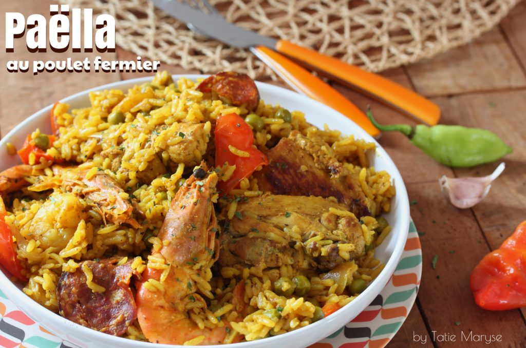 Paella au poulet fermier